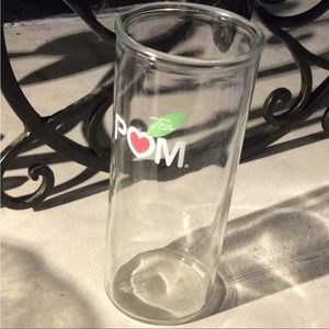 POM drinking clear glass painted